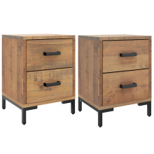 (brown, 36 x 30 x 45 cm/ 2 pcs) vidaXL Solid Wood Pine Bedside Cabinets Bedroom Side Table Wooden Nightstand