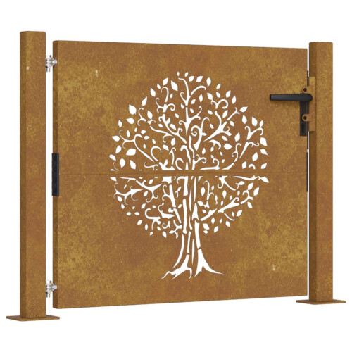 VidaXL vidaXL Gartentor 100x100 cm Cortenstahl Baumdesign