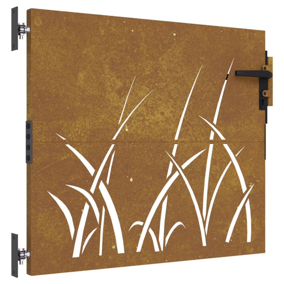 (85 x 100 cm) vidaXL Garden Gate Fence Gate Fence Panel 85x150 cm Corten Steel Grass Design