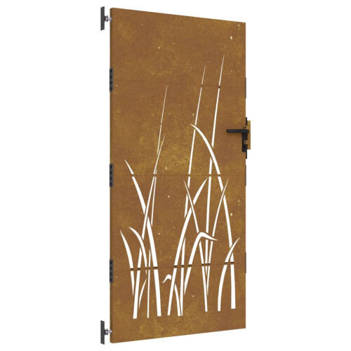 VidaXL vidaXL Gartentor 85x200 cm Cortenstahl Gras-Design