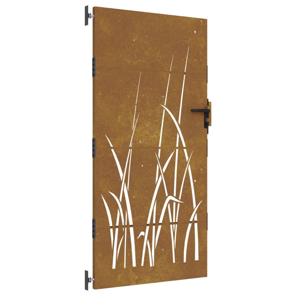 (85 x 200 cm) vidaXL Garden Gate Fence Gate Fence Panel 85x150 cm Corten Steel Grass Design