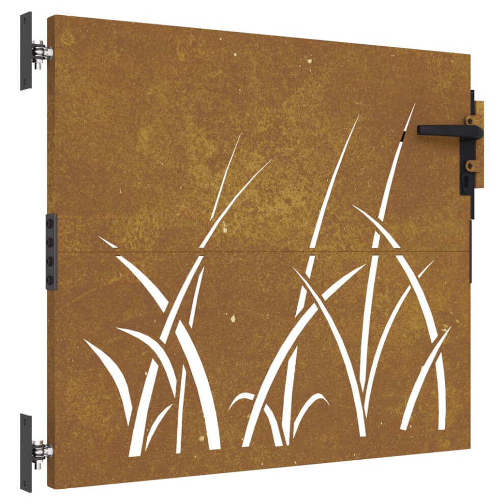 (85 x 75 cm) vidaXL Garden Gate Fence Gate Fence Panel 85x150 cm Corten Steel Grass Design