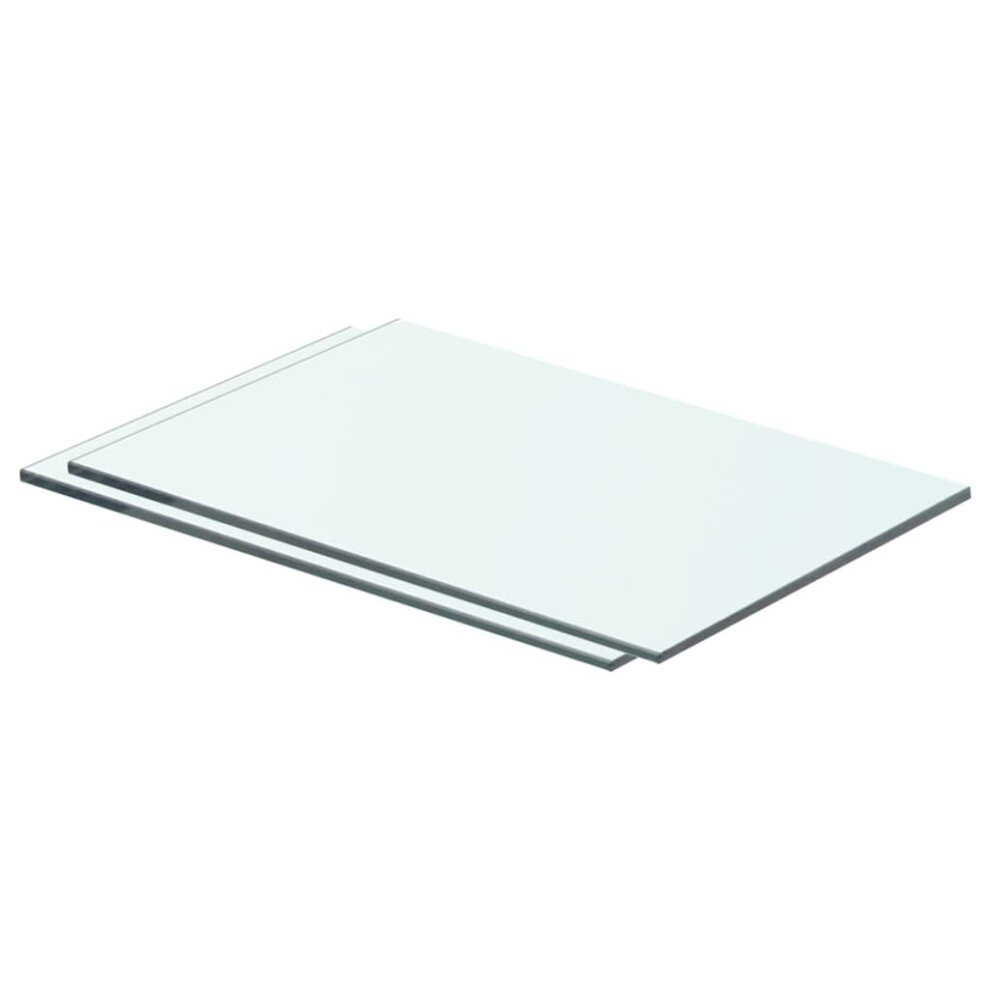 (40 X 20 Cm/ 2 Pcs) Vidaxl 1/2X Shelves Panel Glass Clear Sheet Shelf Panel Ledge Multi Sizes 8719883873923