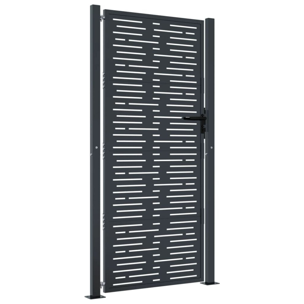 (105 x 180 cm) vidaXL Garden Gate Patio Gate Fence Gate Fence Anthracite Steel Square Design