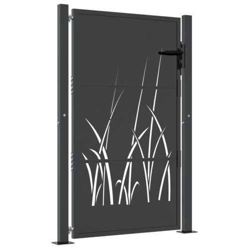 VidaXL vidaXL Gartentor Anthrazit 100x125 cm Stahl Gras-Design