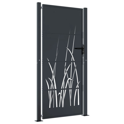 VidaXL vidaXL Gartentor Anthrazit 100x200 cm Stahl Gras-Design