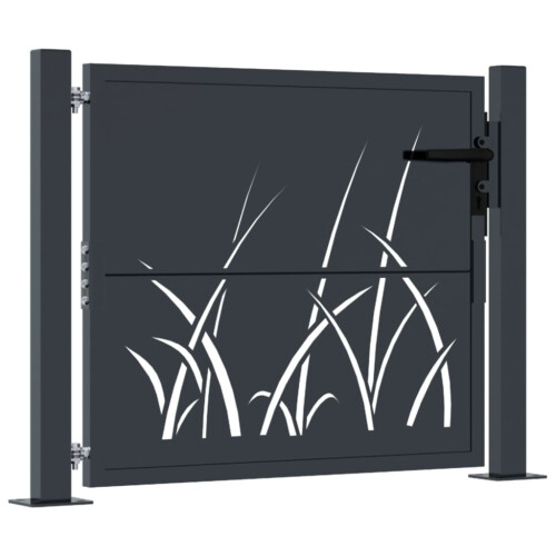 VidaXL vidaXL Gartentor Anthrazit 100x100 cm Stahl Gras-Design