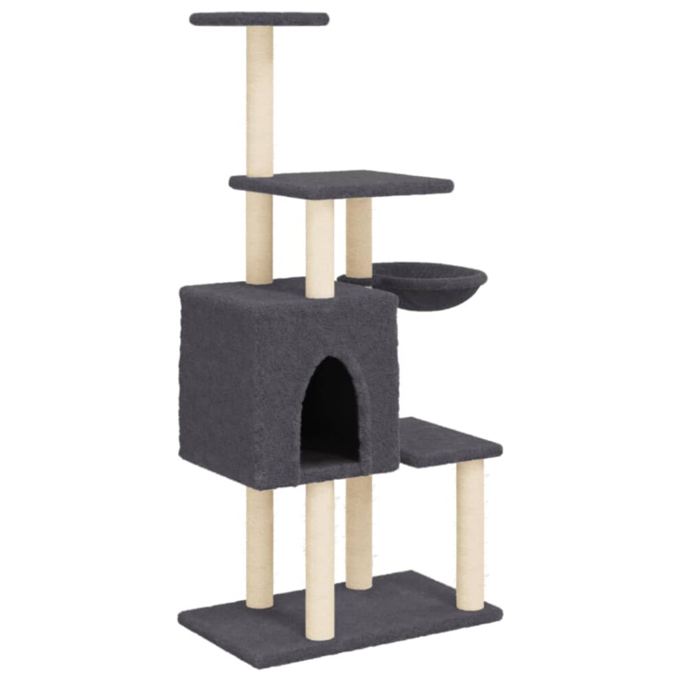 (dark grey) vidaXL Cat Tree with Sisal Scratching Posts Cat Tower Climbing Tree Light Grey