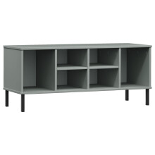 (grey) vidaXL Solid Wood Shoe Rack with Metal Legs OSLO Home Furniture Multi Colours