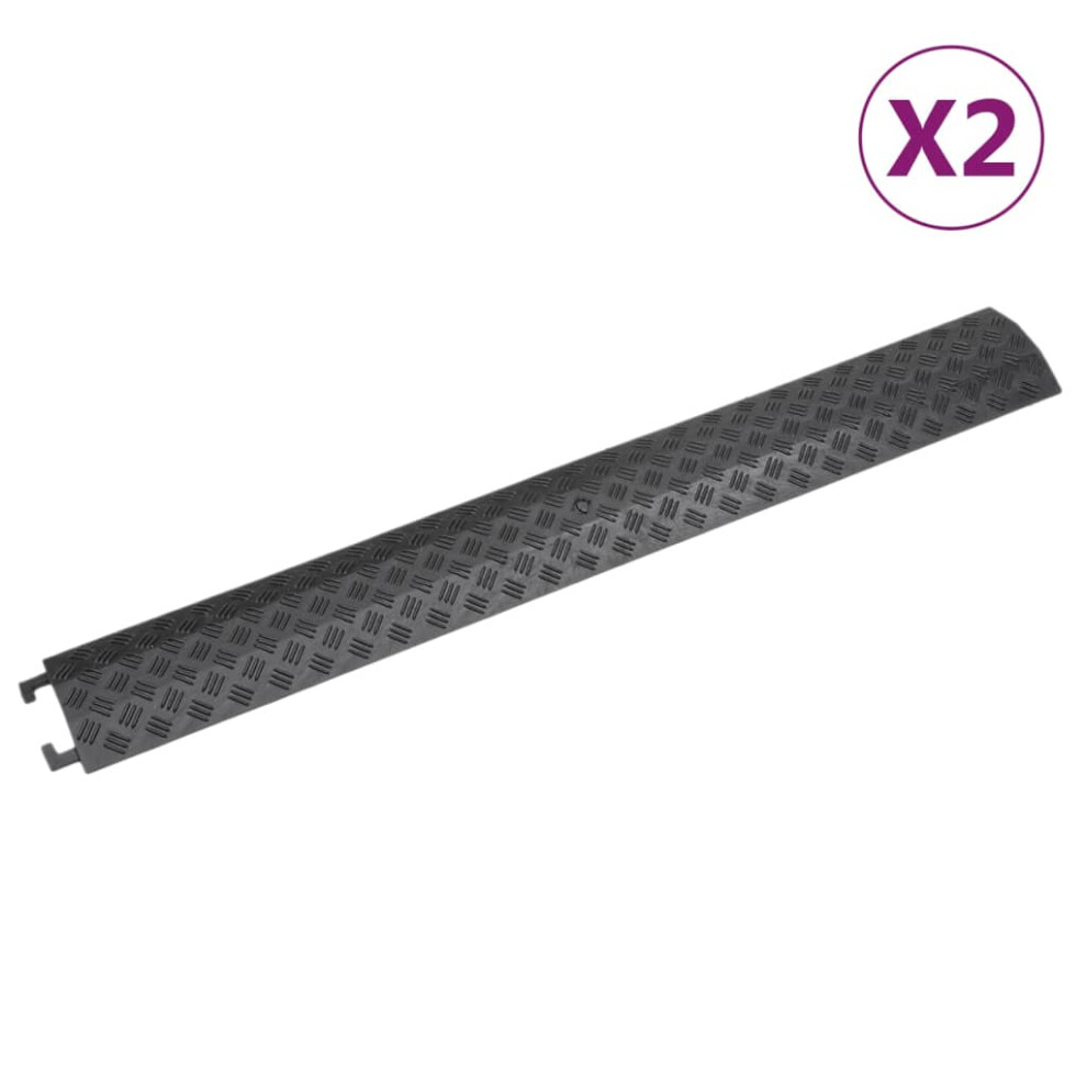Vidaxl () 2/4X Cable Protector Ramps Cover Ramp Road Traffic Signs Black/Yellow