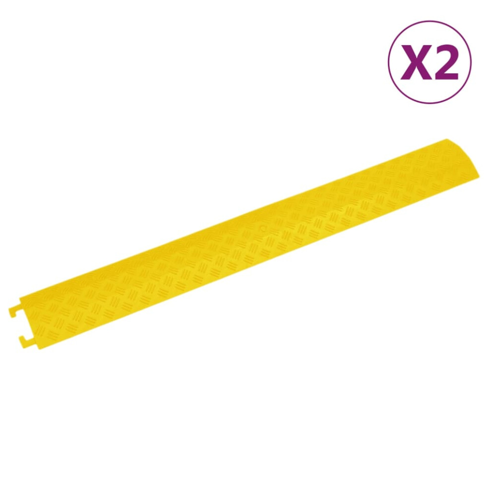 Vidaxl (Yellow) 2/4X Cable Protector Ramps Cover Ramp Road Traffic Signs Black/Yellow