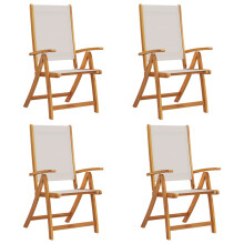 (grey, 4 pcs) vidaXL Folding Garden Chairs Dining Chair Solid Wood Acacia and Textilene