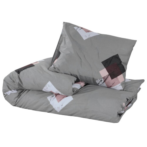 VidaXL vidaXL Bettwäsche-Set Grau 140x200 cm Baumwolle 2