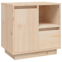 (natural, 1 pcs) vidaXL 1/2x Solid Wood Pine Bedside Cabinet Wooden Side Table Telephone Stand