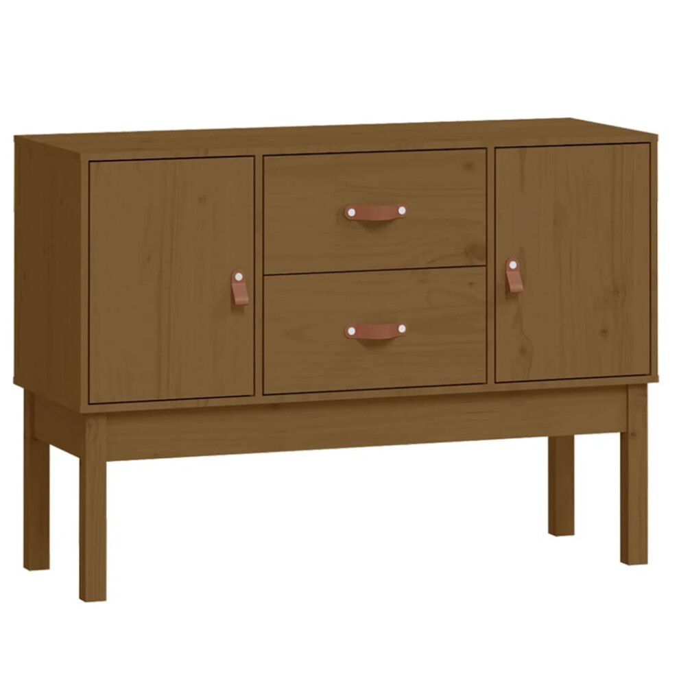 Vidaxl (Honey ) Solid Wood Pine Sideboard Wooden Cupboard Home Organiser Multi Colours Brown