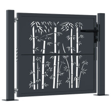 (105 x 105 cm) vidaXL Garden Gate Patio Gate Fence Gate Fence Anthracite Steel Bamboo Design