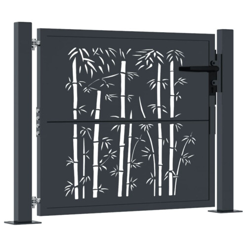 VidaXL vidaXL Gartentor Anthrazit 100x100 cm Stahl Bambus-Design