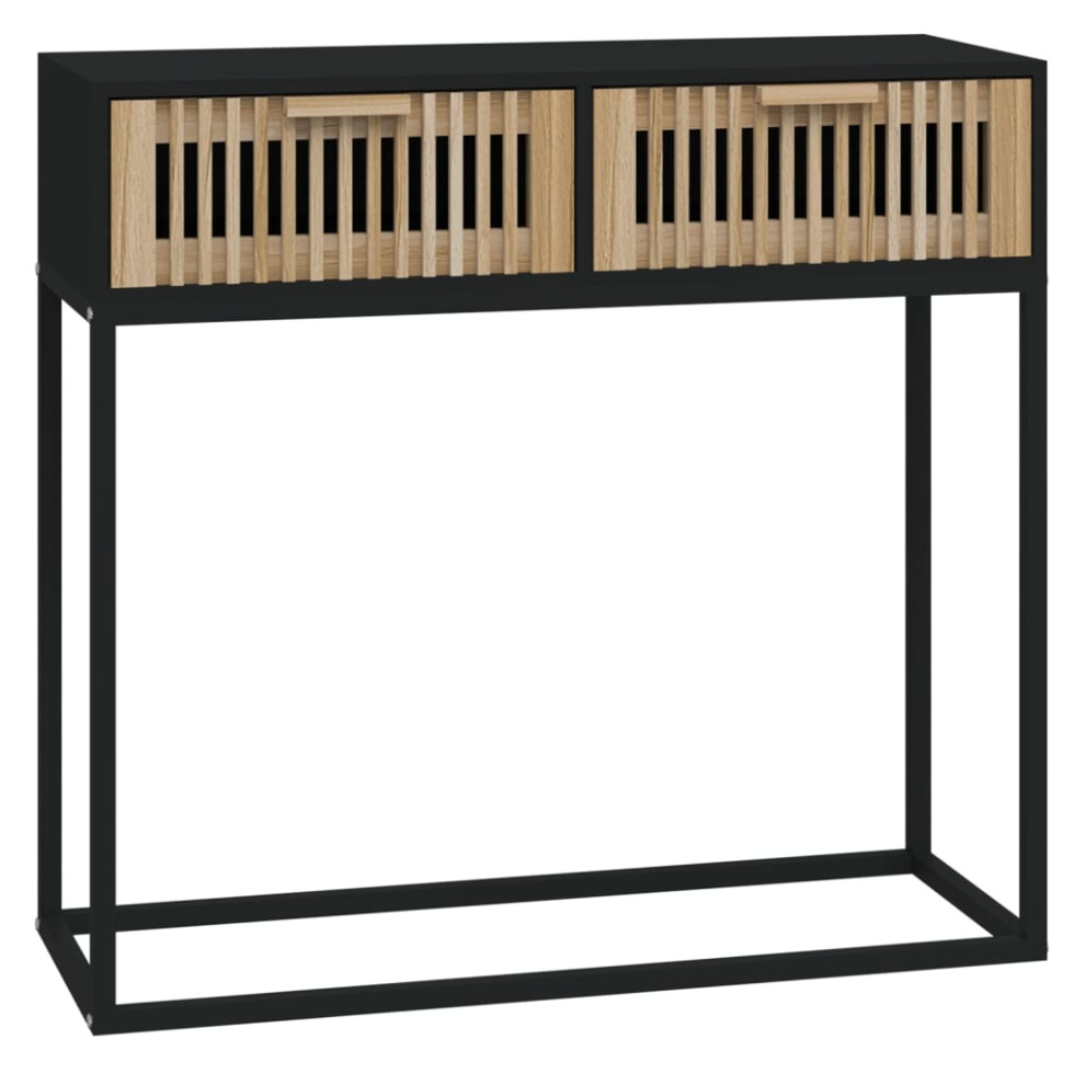 Vidaxl (Black) Console Table Engineered Wood And Iron Hall End Table Multi Colours