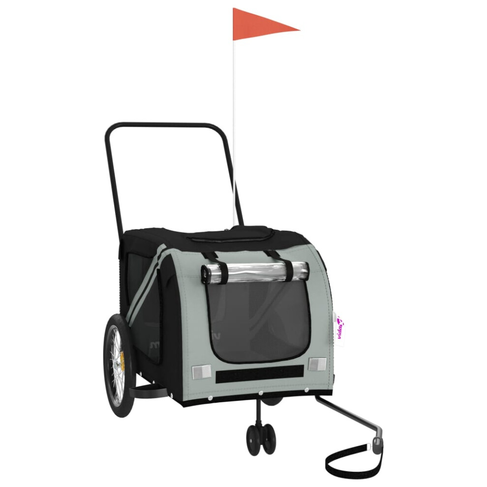 Vidaxl () Pet Bike Trailer Cargo Trailer And Oxford Fabric And Iron Grey/Orange