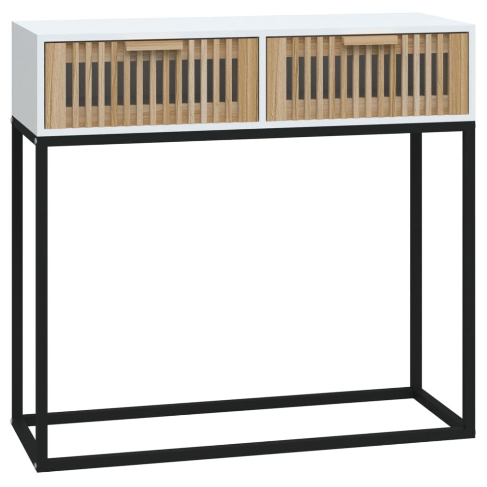 Vidaxl (White) Console Table Engineered Wood And Iron Hall End Table Multi Colours