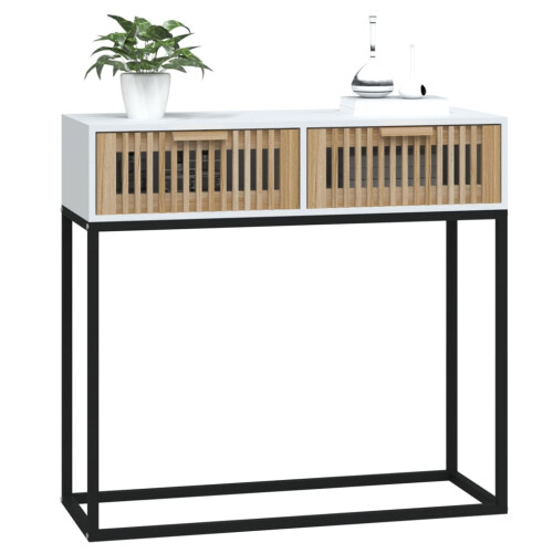 VidaXL (white) vidaXL Console Table Engineered Wood and Iron Hall End Table Multi Colours 2