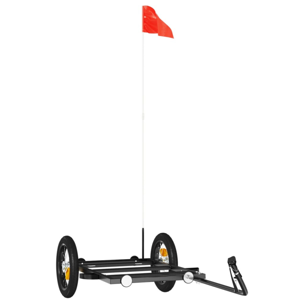 Vidaxl (122 X 53 X 28 Cm) Bike Cargo Trailer Bicycle Trailer Utility Cargo Trailer Black Iron