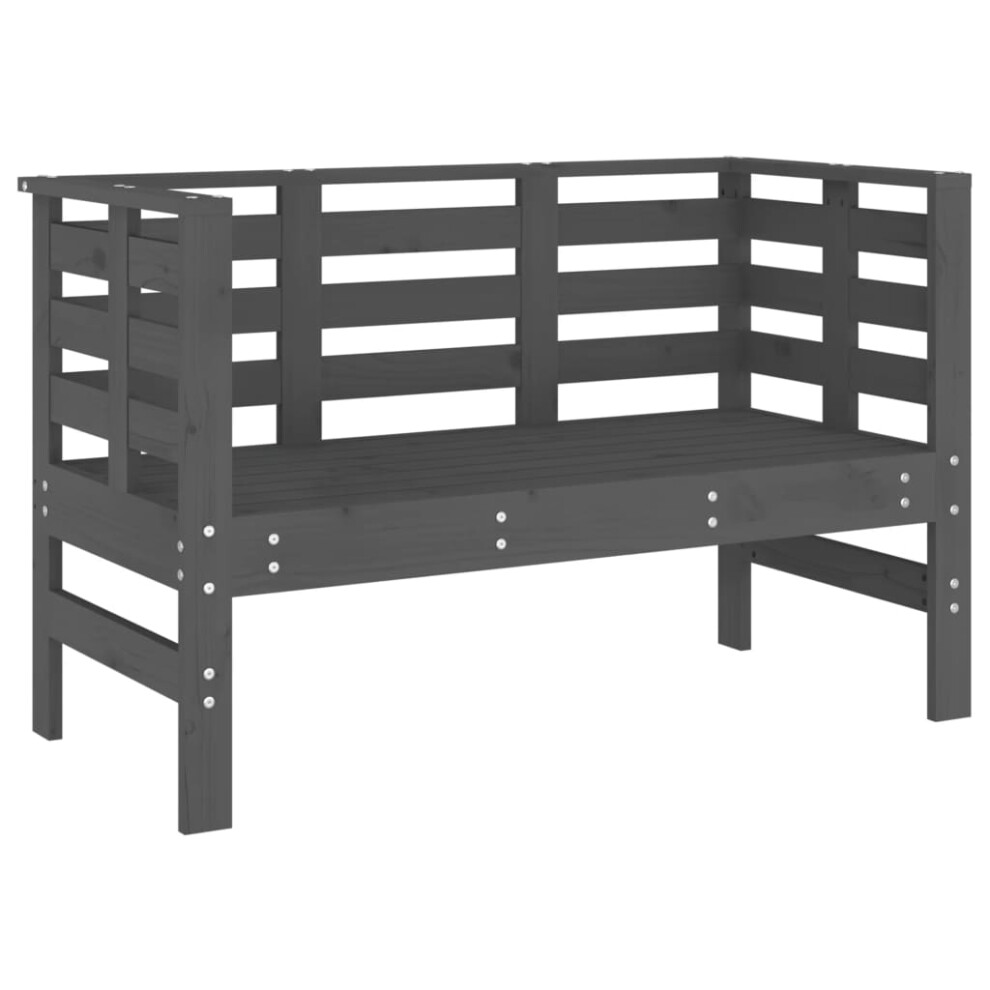 Vidaxl (Grey Pine) Garden Bench Loveseat Outdoor Bench Seat Patio Bench Solid Wood Pine