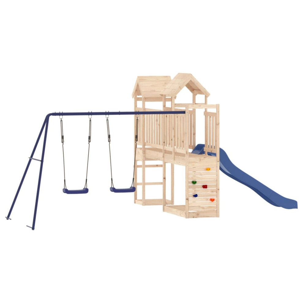 (Solid pinewood) vidaXL Outdoor Playset Wooden Playground Set Kids Swing Set Solid Wood Douglas