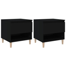 (black, 2 pcs) vidaXL 1/2x Bedside Table Engineered Wood Bed Cabinet End Table Multi Colours