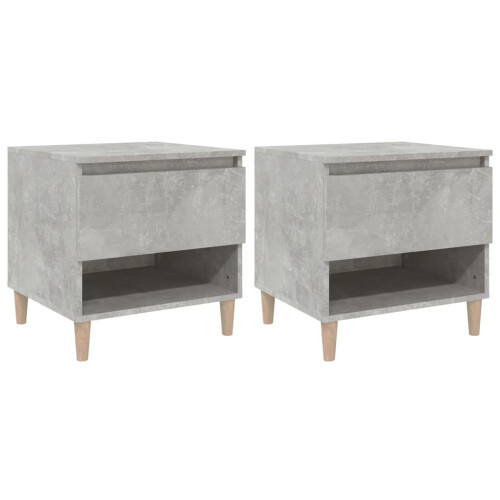 VidaXL (concrete grey, 2 pcs) vidaXL 1/2x Bedside Table Engineered Wood Bed Cabinet End Table Multi Colours