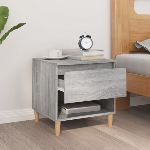 VidaXL (grey sonoma, 1 pcs) vidaXL 1/2x Bedside Table Engineered Wood Bed Cabinet End Table Multi Colours 2