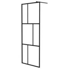 (black, 90 x 195 cm/pattern 1) vidaXL Walk-in Shower Wall Bath Enclosure with Shelf ESG Glass and Aluminium
