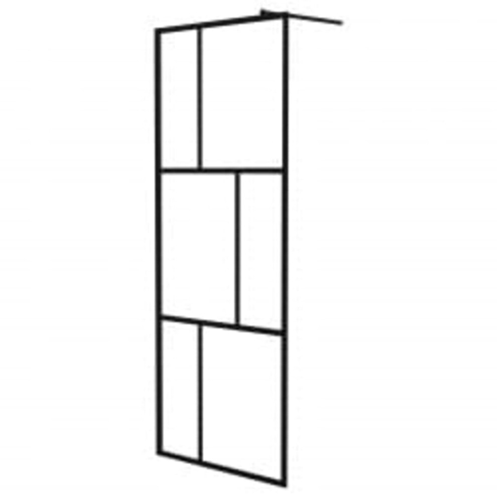 (black, 90 x 195 cm/pattern 1) vidaXL Walk-in Shower Wall Bath Enclosure with Shelf ESG Glass and Aluminium