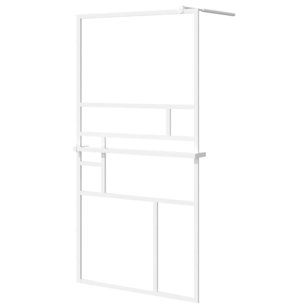 (white, 115 x 195 cm/pattern 2) vidaXL Walk-in Shower Wall Bath Enclosure with Shelf ESG Glass and Aluminium