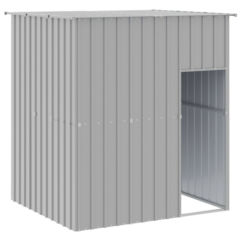 (light grey) vidaXL Dog House Dog Kennel with Roof Dog Cage Light Grey Galvanised Steel