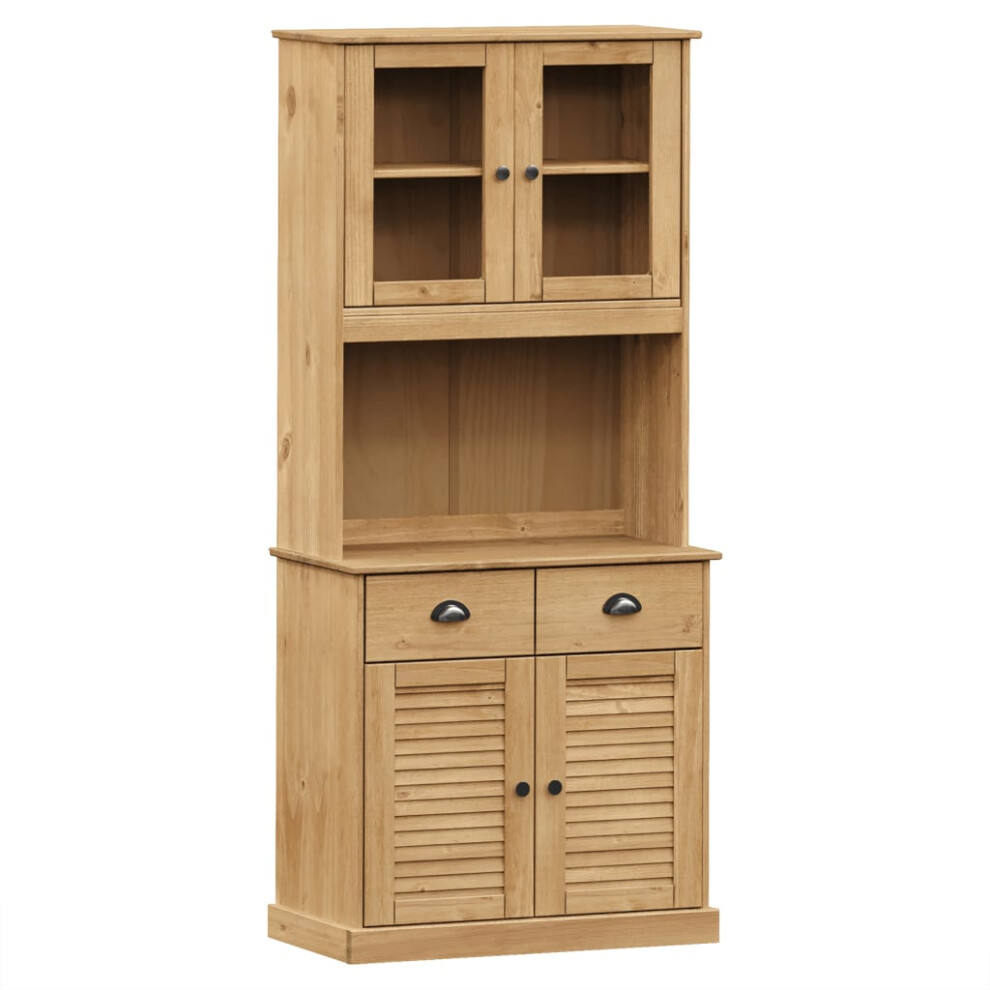 (brown) vidaXL Highboard Sideboard Side Cabinet Storage Cabinet VIGO Solid Wood Pine