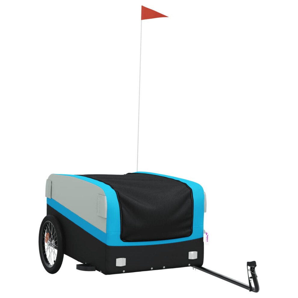 Vidaxl (, 137 X 69 X 59 Cm) Bike Cargo Trailer Bike Cart Bicycle Cargo Trailer Bike Wagon Iron Blue