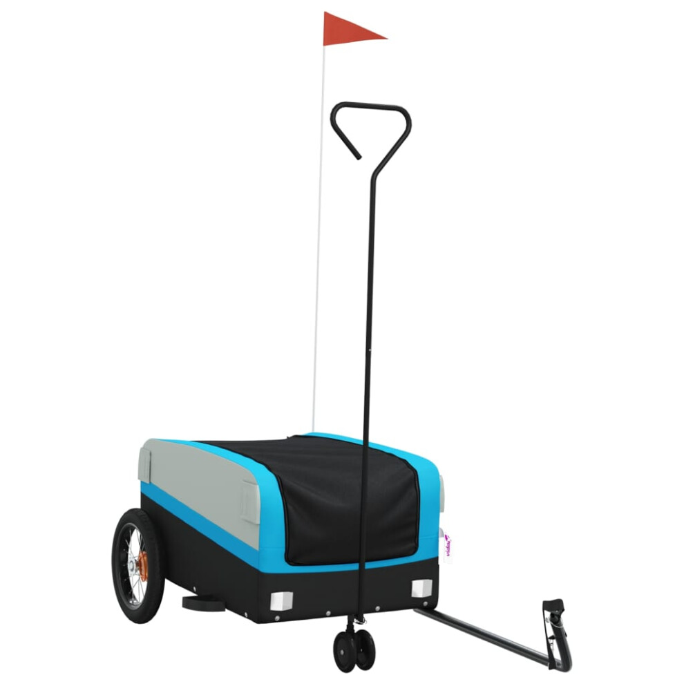 Vidaxl (, 122 X 53 X 53 Cm) Bike Cargo Trailer Bike Cart Bicycle Cargo Trailer Bike Wagon Iron Blue