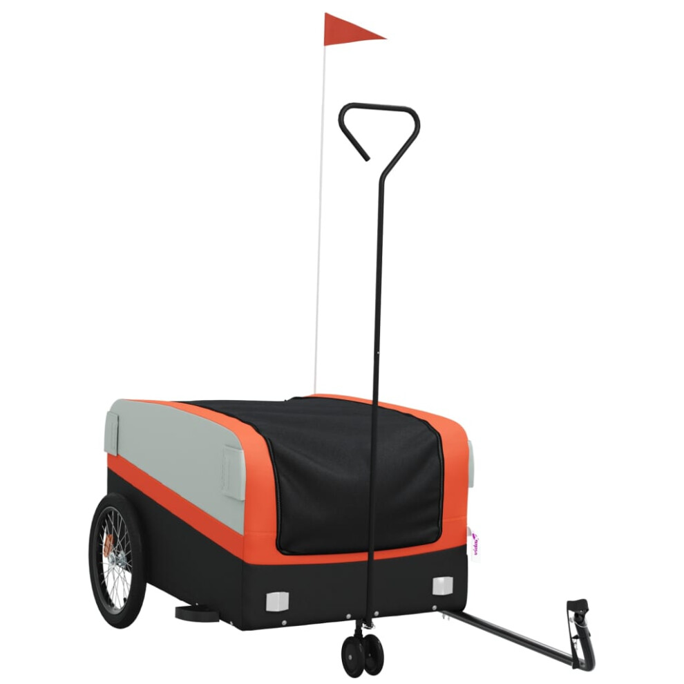 Vidaxl (, 126 X 63 X 51 Cm) Bike Cargo Trailer Bike Cart Bicycle Cargo Trailer Bike Wagon Iron Orange