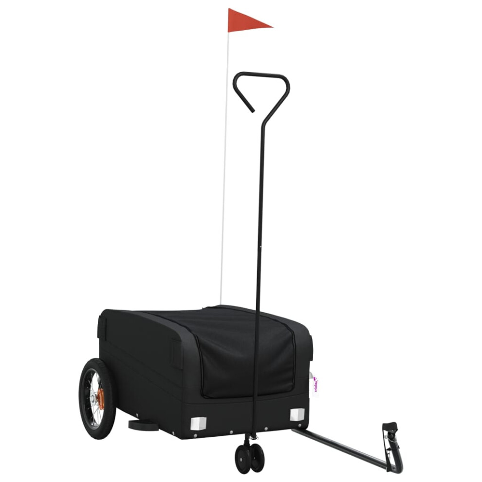 Vidaxl (, 122 X 53 X 53 Cm) Bike Cargo Trailer Bike Cart Bicycle Cargo Trailer Bike Wagon Iron Black