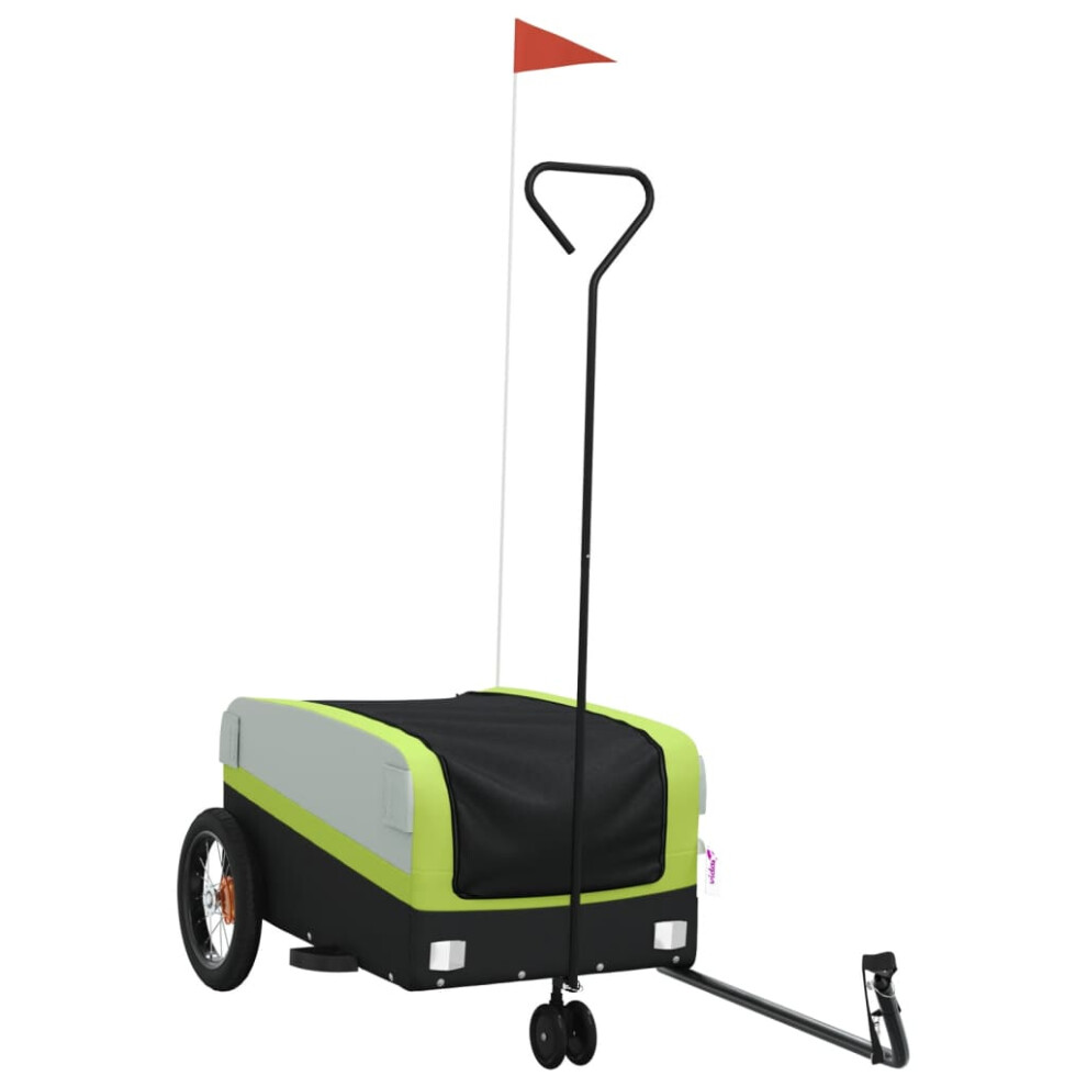 Vidaxl (, 122 X 53 X 53 Cm) Bike Cargo Trailer Bike Cart Bicycle Cargo Trailer Bike Wagon Iron Green