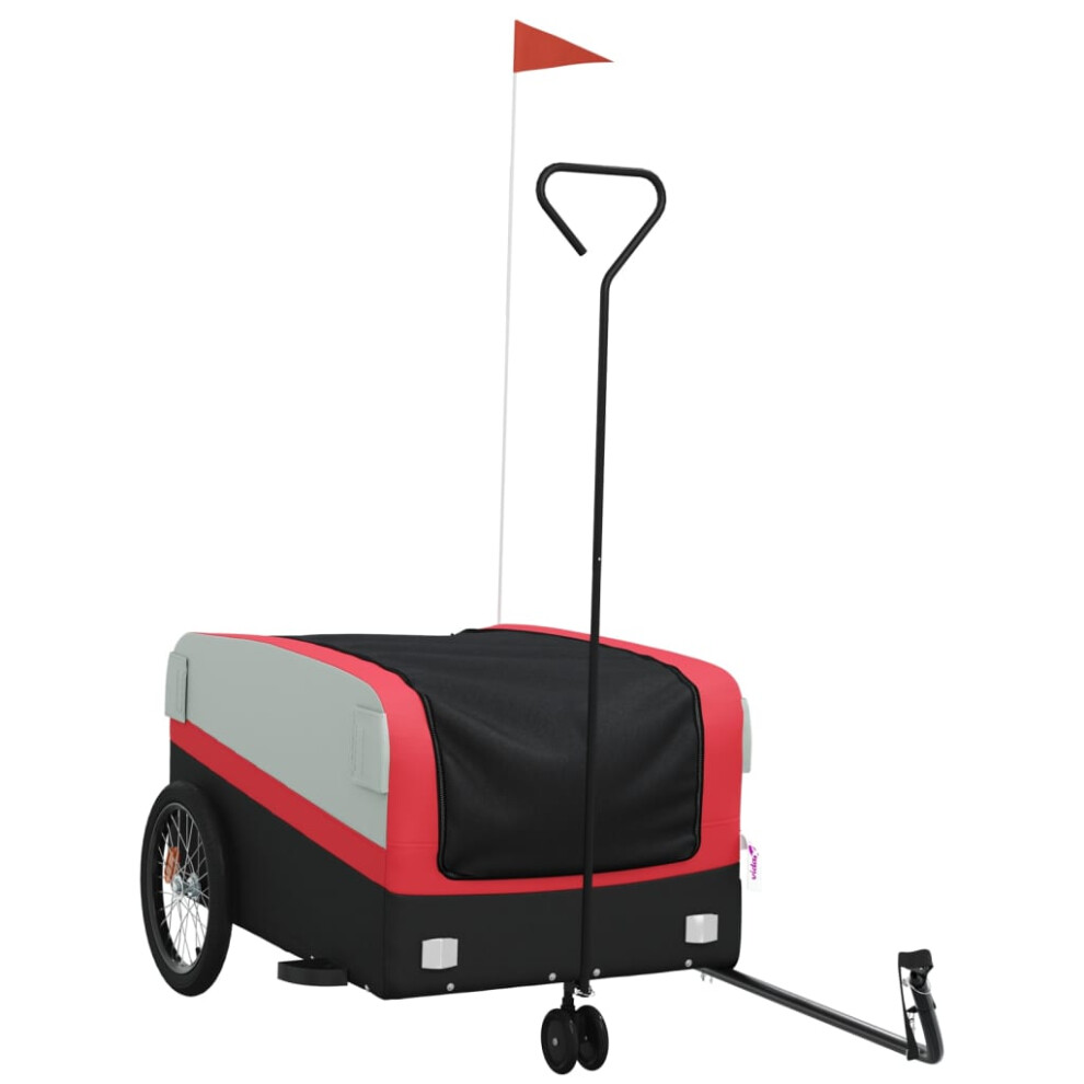 Vidaxl (, 126 X 63 X 51 Cm) Bike Cargo Trailer Bike Cart Bicycle Cargo Trailer Bike Wagon Iron Red