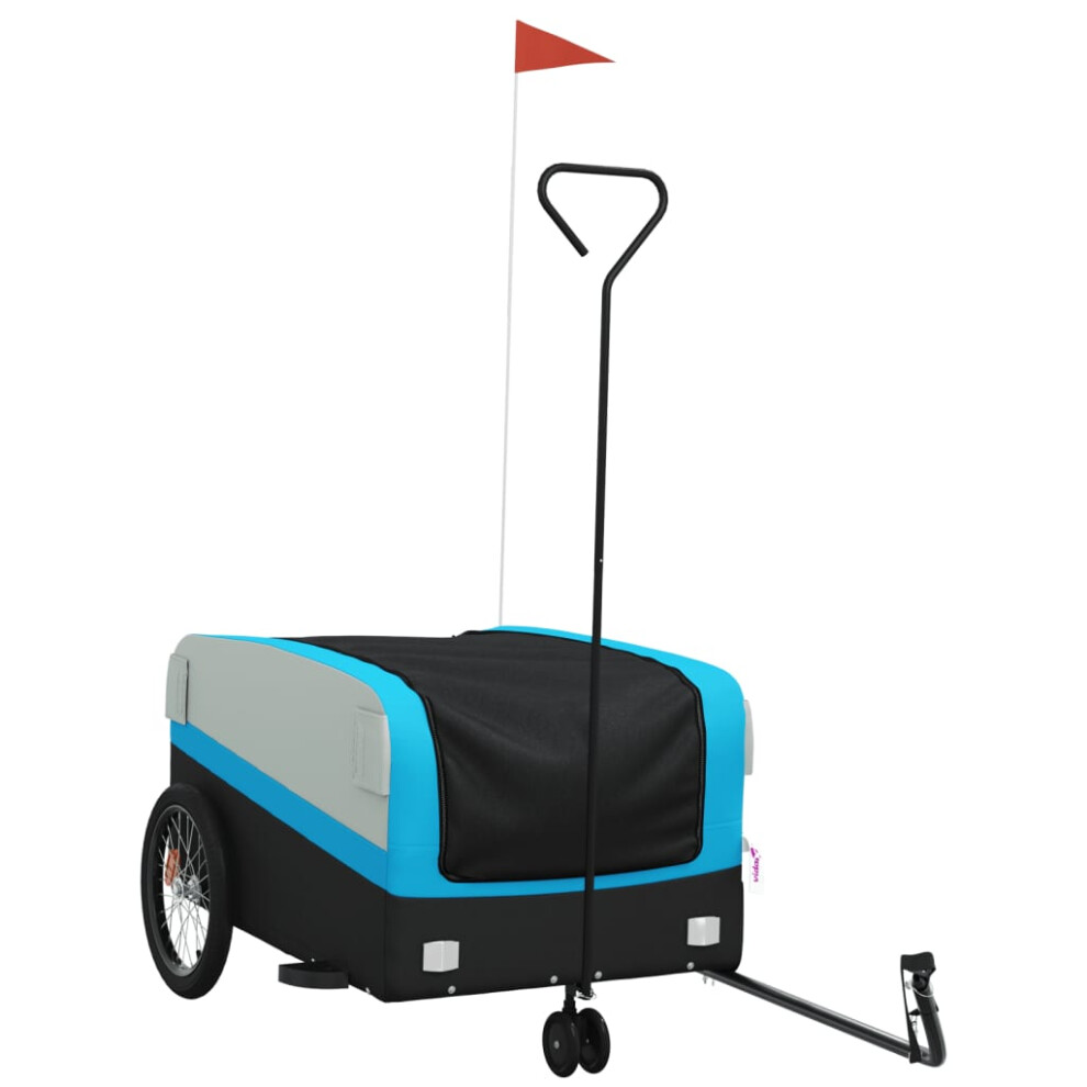 Vidaxl (, 126 X 63 X 51 Cm) Bike Cargo Trailer Bike Cart Bicycle Cargo Trailer Bike Wagon Iron Blue