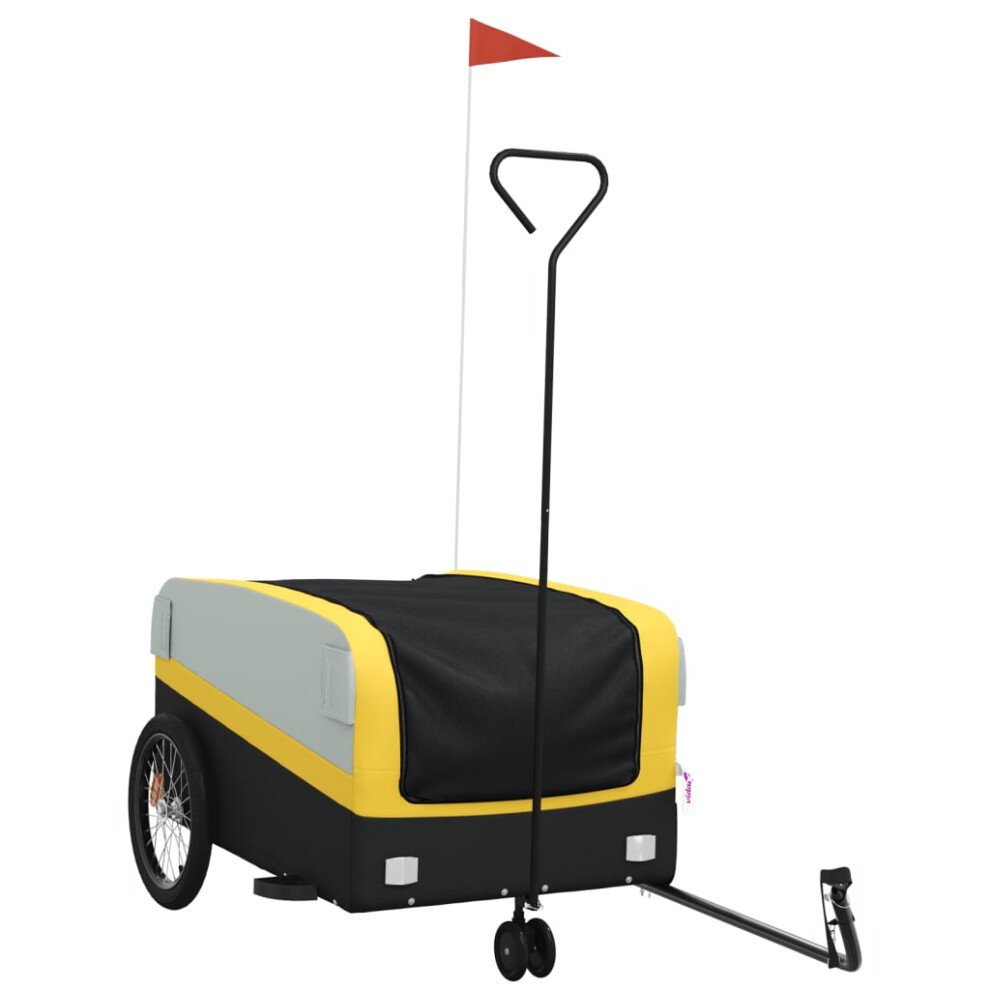 Vidaxl (, 126 X 63 X 51 Cm) Bike Cargo Trailer Bike Cart Bicycle Cargo Trailer Bike Wagon Iron Yellow