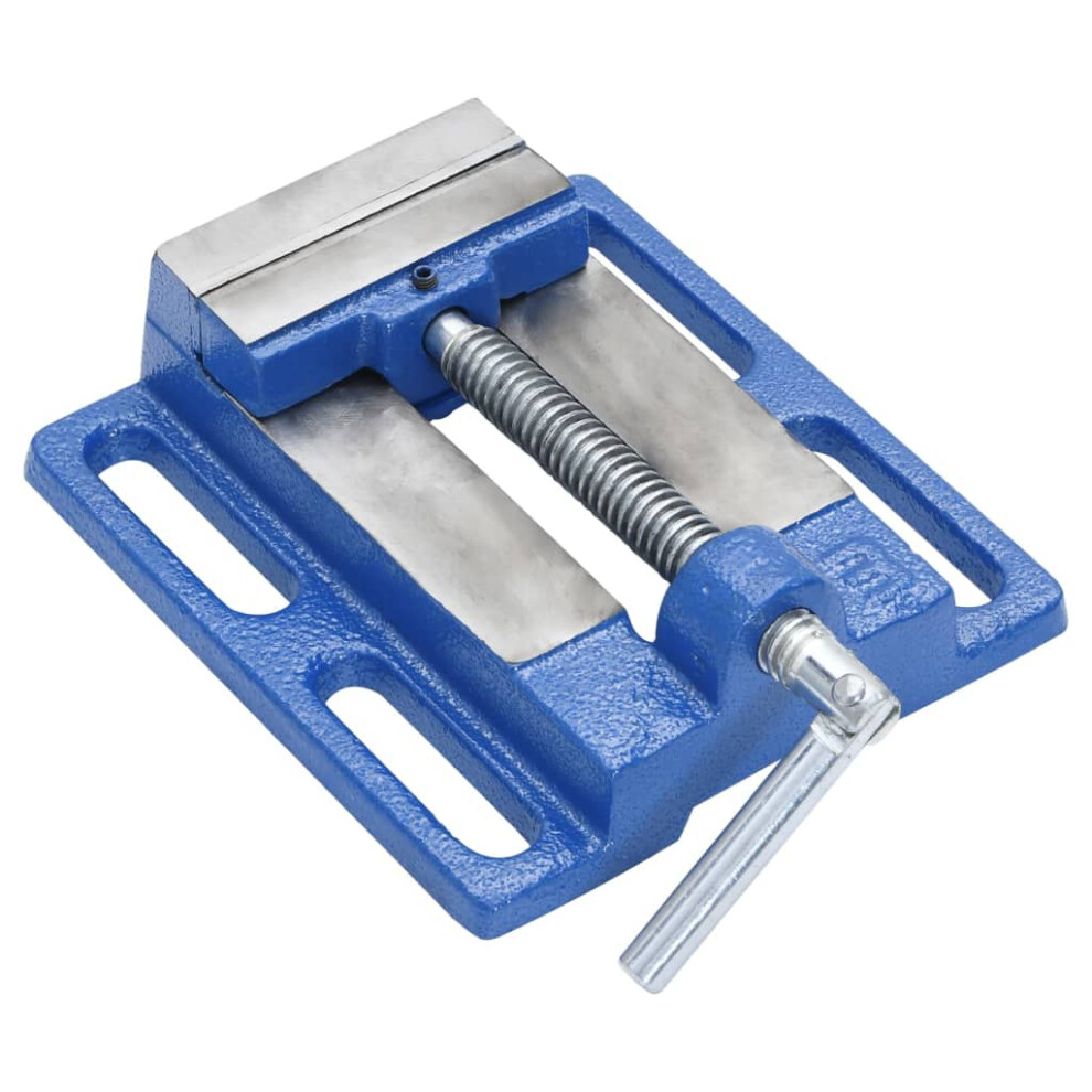 (76 mm) vidaXL Drill Press Vise Workbench Vice Milling Machine Vice Blue Cast Iron