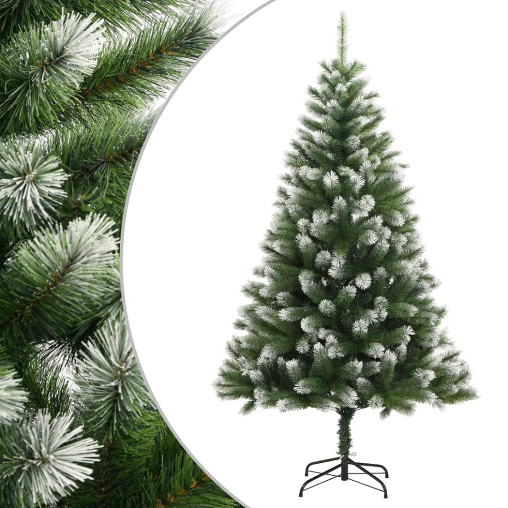 Vidaxl (240 Cm) Artificial Hinged Christmas Tree Christmas Decoration With Flocked Snow