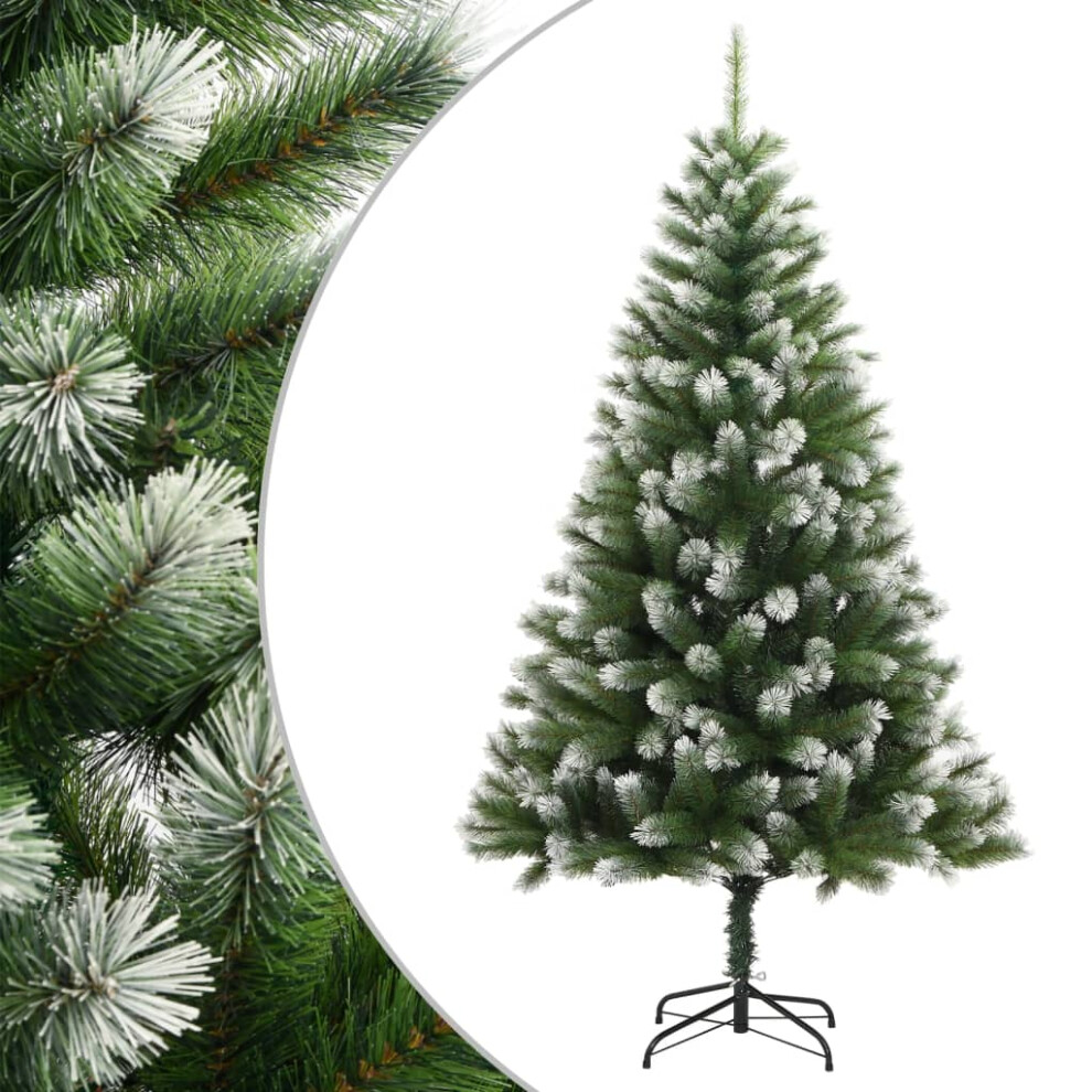 Vidaxl (180 Cm) Artificial Hinged Christmas Tree Christmas Decoration With Flocked Snow