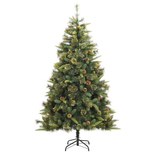 VidaXL (180 cm) vidaXL Artificial Hinged Christmas Tree Decor Pre Lit Xmas Tree with Cones 1