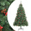 VidaXL (180 cm) vidaXL Artificial Hinged Christmas Tree Pre Lit Xmas Tree with Cones & Berries 1