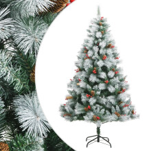 (240 cm) vidaXL Artificial Hinged Christmas Tree Pre Lit Xmas Tree with Cones & Berries